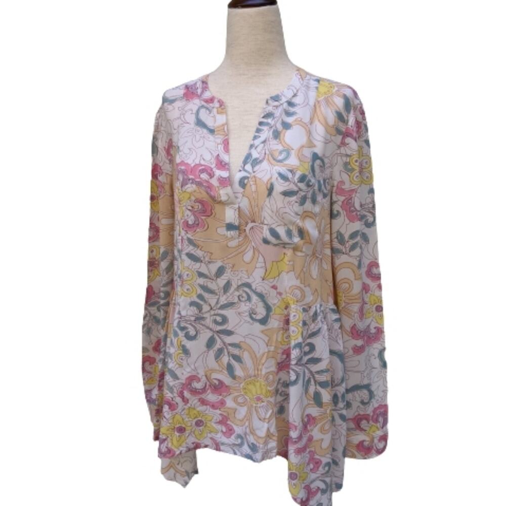 Anthropologie Maeve Floral Long Sleeve Blouse 6